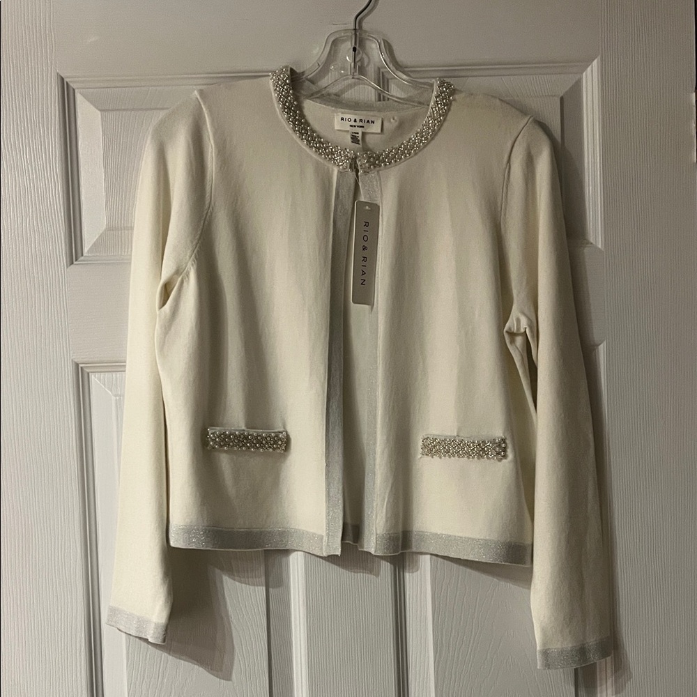 Rio & Rian Women's Elegant Cream Cardigan